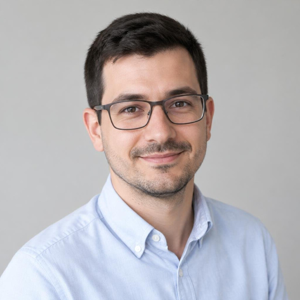 Portrait of a young man accessibility researcher with glasses